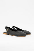 Load image into Gallery viewer, Cannes Slingback Flat - Charcoal Black
