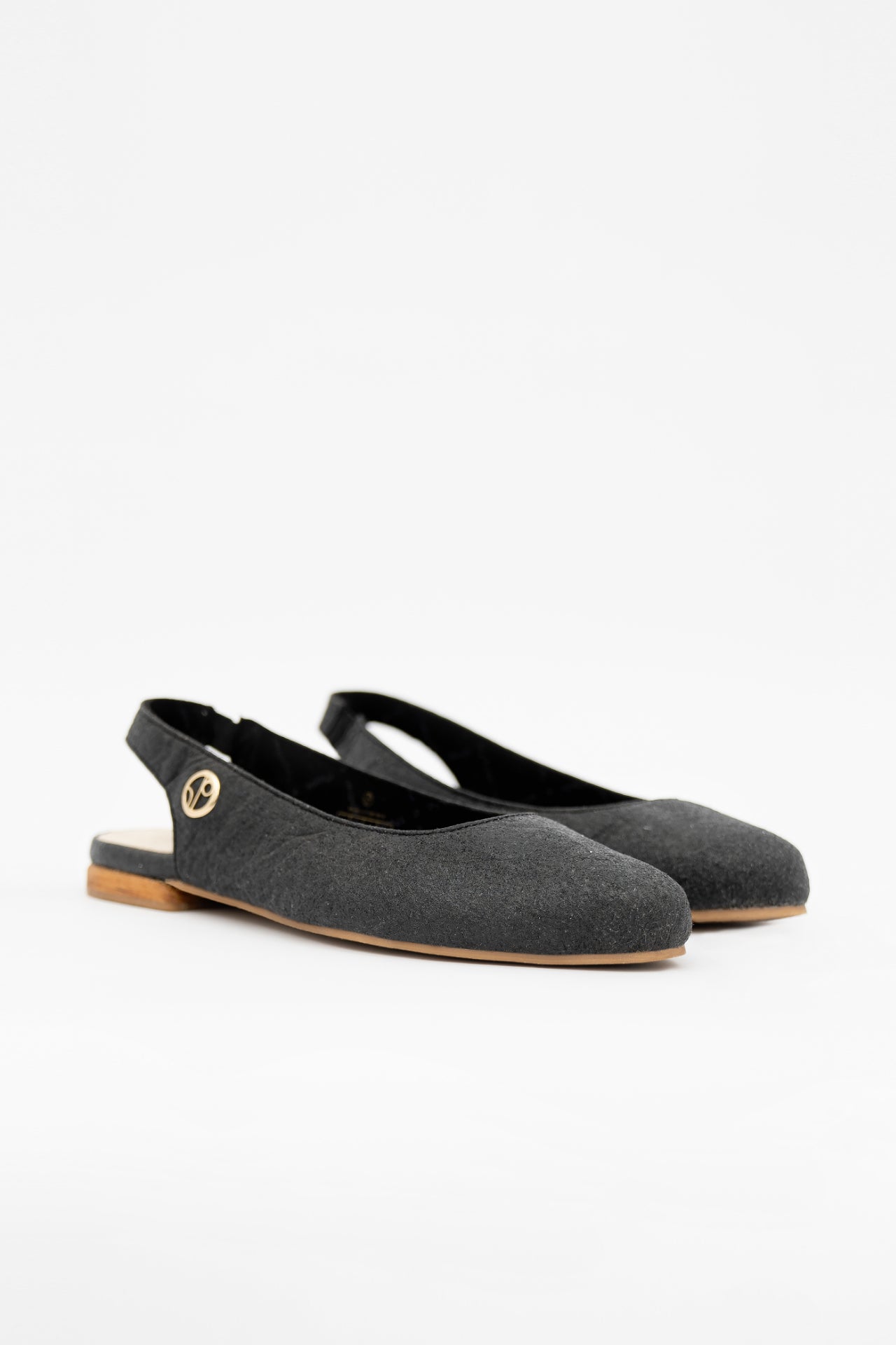 Cannes Slingback Flat - Charcoal Black