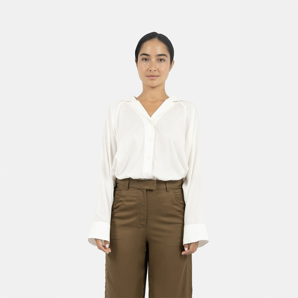 Siena Batwing Sleeve Shirt - Creme