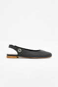 Load image into Gallery viewer, Cannes Slingback Flat - Charcoal Black
