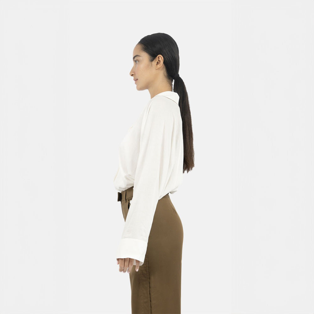 Siena Batwing Sleeve Shirt - Creme