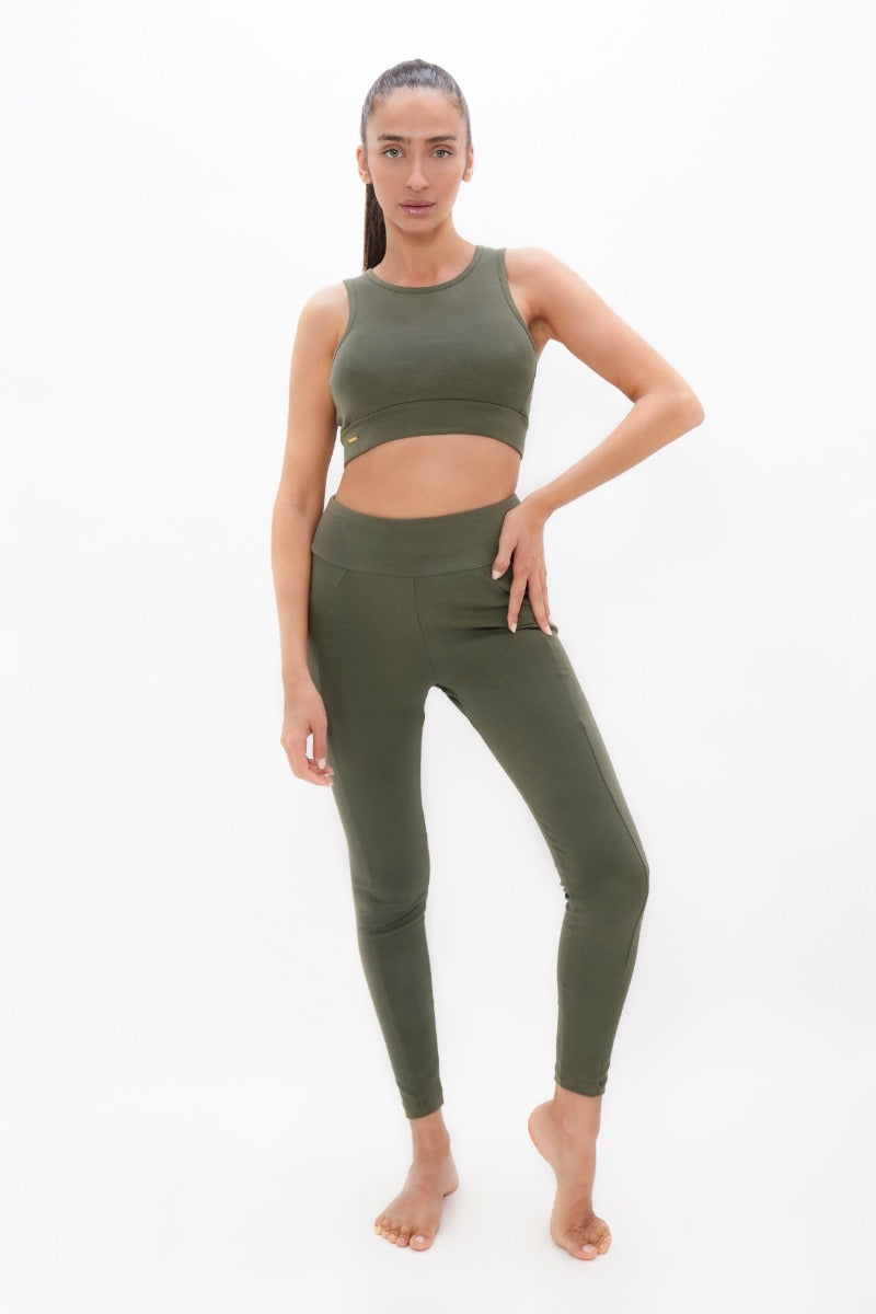 Boston Workout Bra - Green Ash