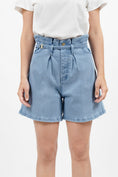 Load image into Gallery viewer, Montana Denim Paperbag Shorts - Sky
