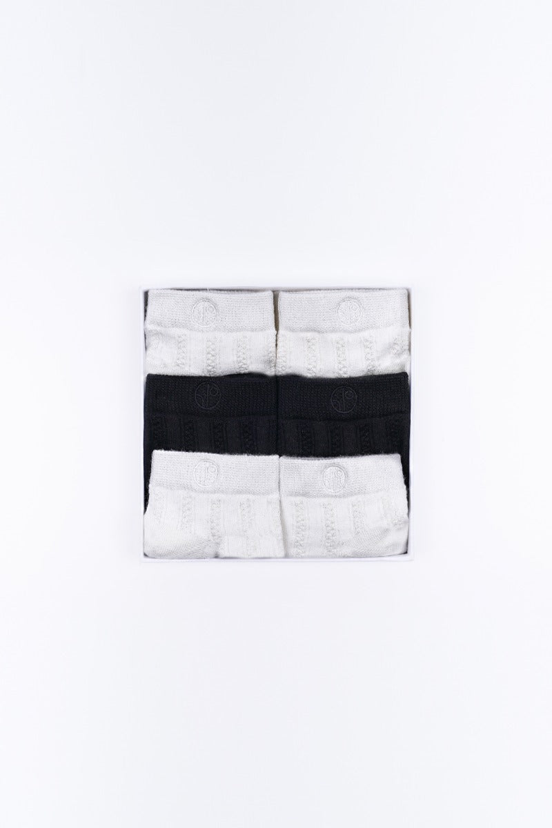 Ankle Socks - Mix 2 White & 1 Black