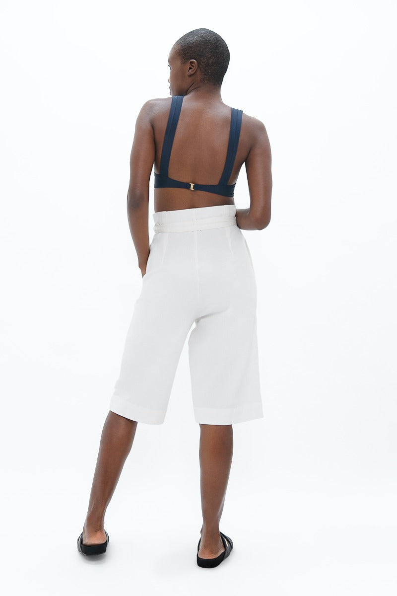 Florence Above Knee Pants - White Dove