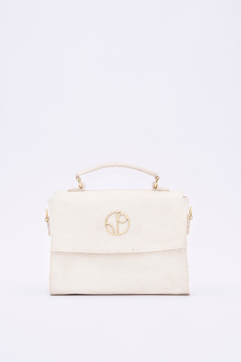 London Sadle Bag Pinatex - Latte White