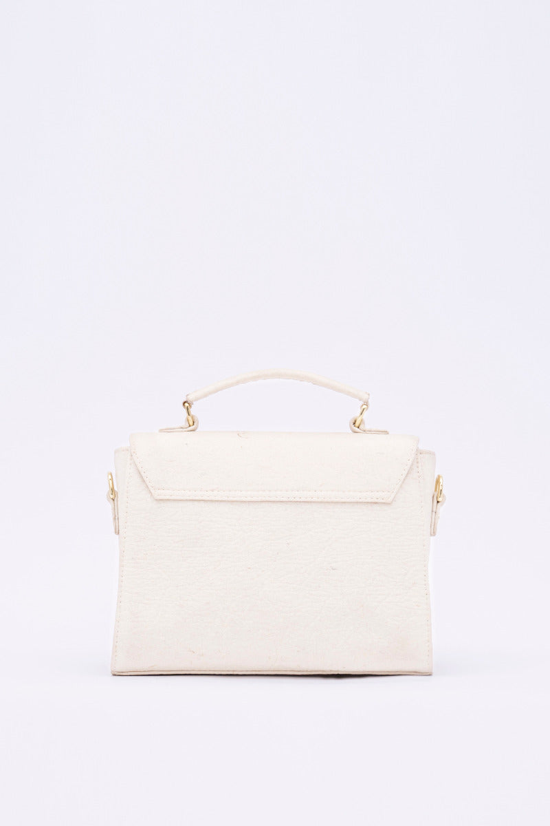 London Sadle Bag Pinatex - Latte White