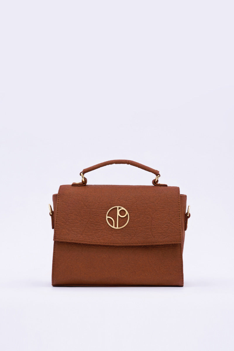 London Sadle Bag Pinatex - Mocha Brown