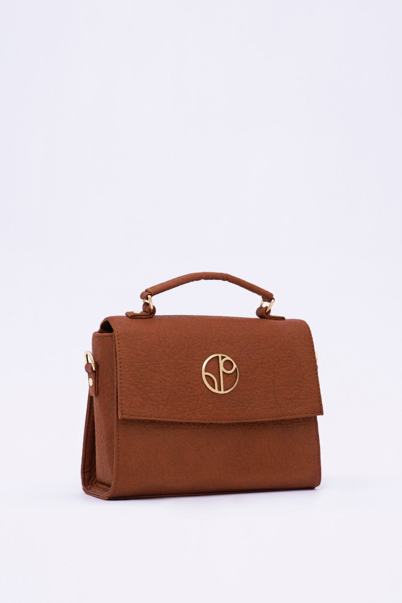 London Sadle Bag Pinatex - Mocha Brown