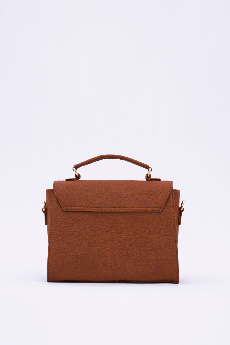 London Sadle Bag Pinatex - Mocha Brown