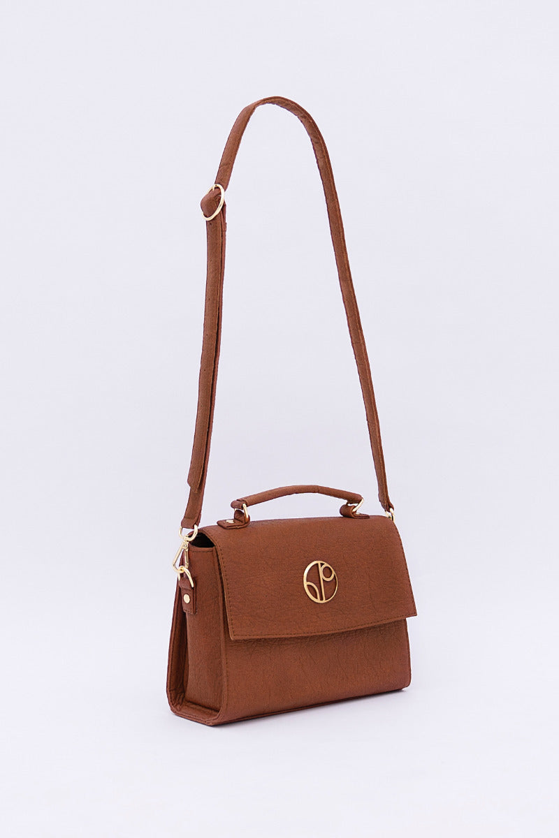 London Sadle Bag Pinatex - Mocha Brown