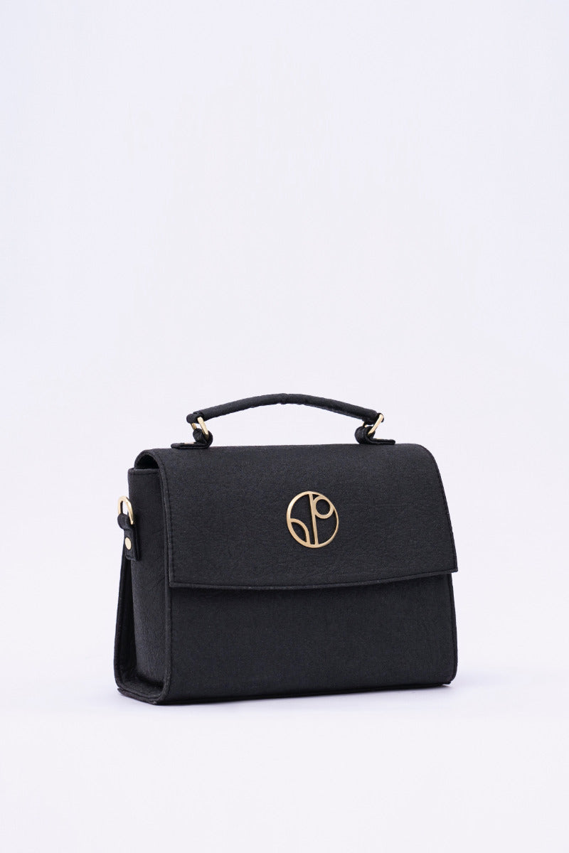 London Sadle Bag Pinatex - Truffle Black