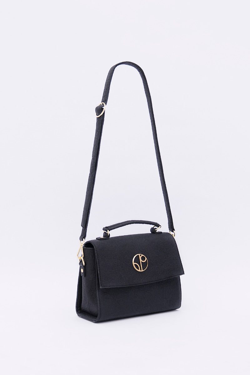 London Sadle Bag Pinatex - Truffle Black