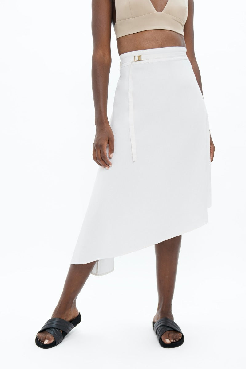 Mallorca Midi Skirt - White Dove