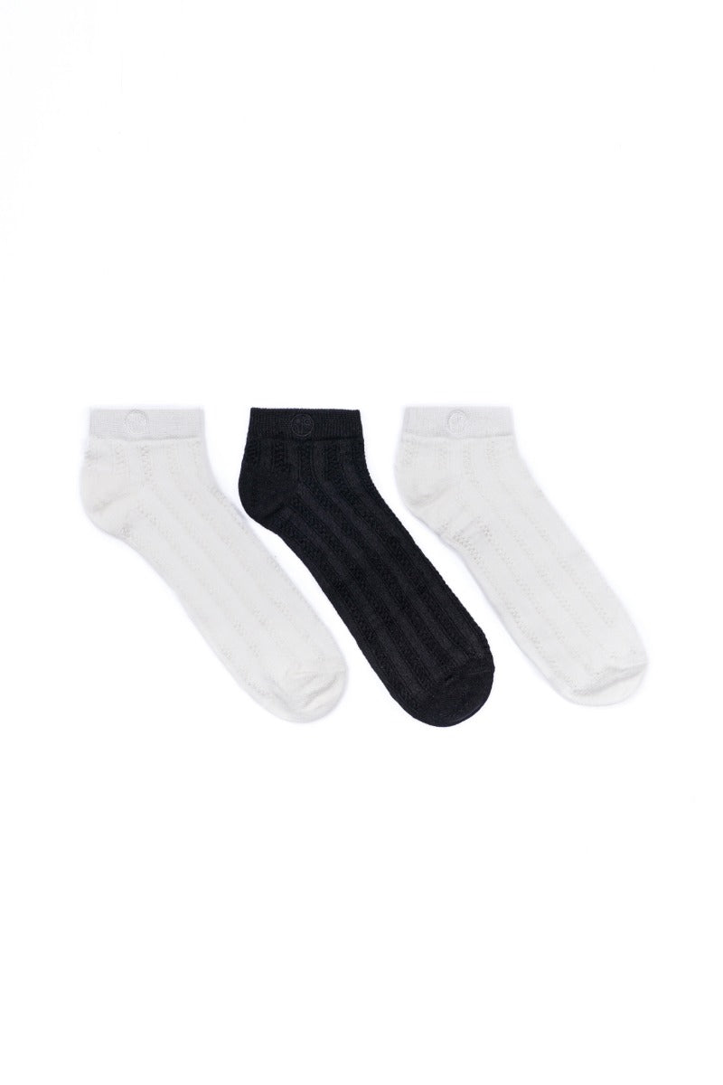 Ankle Socks - Mix 2 White & 1 Black