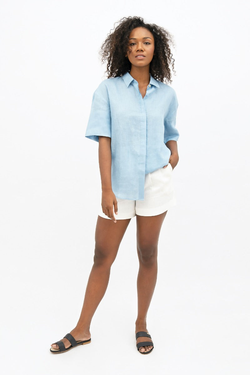 Seville Short Sleeves Shirt - Sommerhus Blue