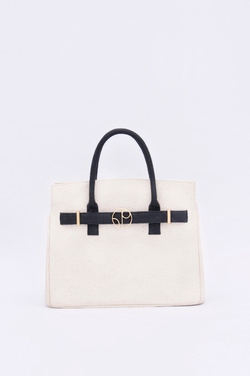 Sydney Handbag Pinatex - Latte White