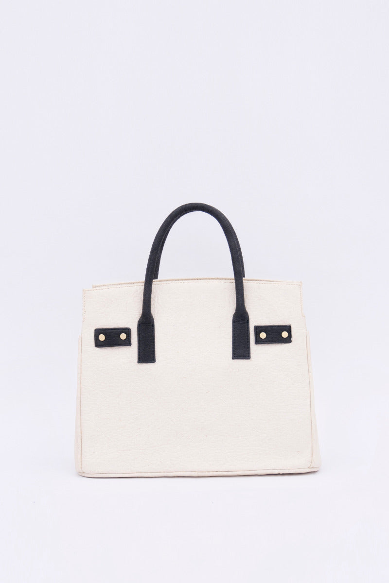 Sydney Handbag Pinatex - Latte White